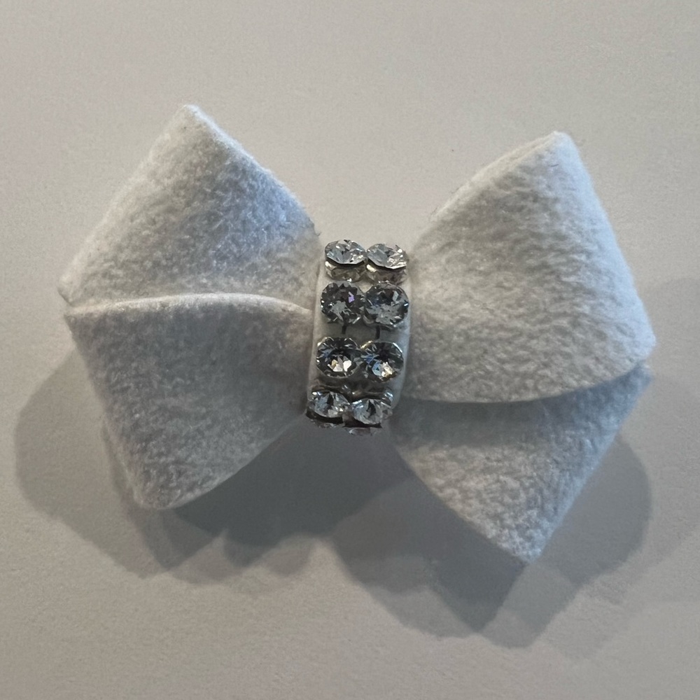 Susan Lanci Nouveau Hair Bow (White) (XS)
